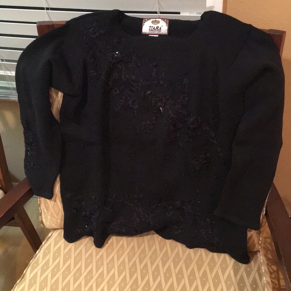 Beautiful black sweater with beads